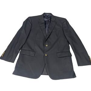 Brooks Brothers 1818 Madison Wool Blazer by Loro Piana Mens 43L Black USA/ ITALY